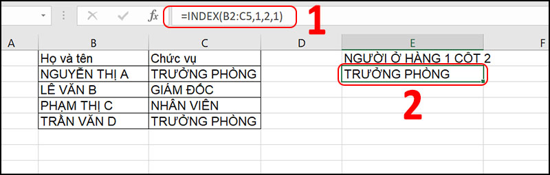 Hàm INDEX